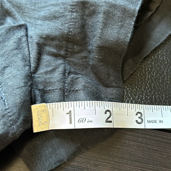 VINCE Skirt Preppy Center Pleat Pockets Linen Mini A Line Skirt Black Sz 6 - Picture 12 of 12